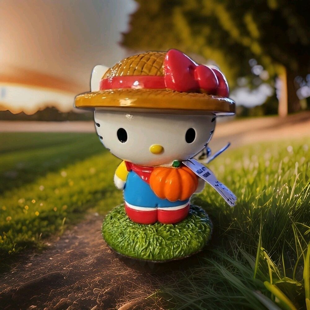 2026 Sanrio Hello Kitty Ceramic Figurine Fall Pumpkin Harvest Costume SIL-35198